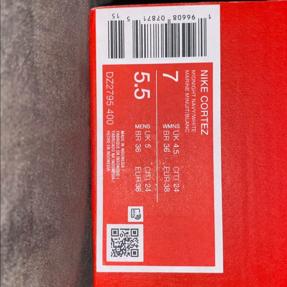 Nike Satin Cortez Sneakers in Navy & White - Picture 11 of 11